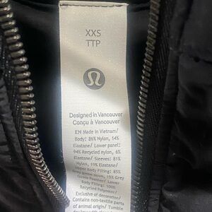 lululemon athletica Black Puffer Jacket